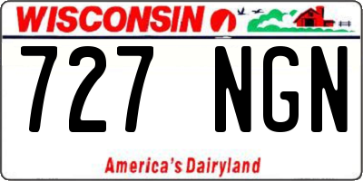 WI license plate 727NGN