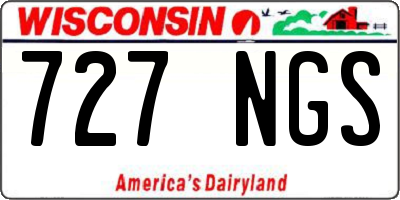 WI license plate 727NGS