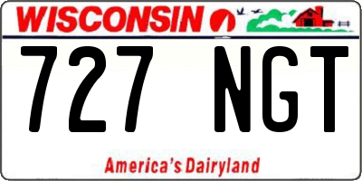 WI license plate 727NGT