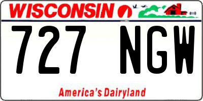 WI license plate 727NGW