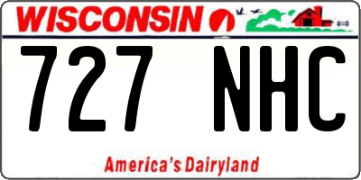 WI license plate 727NHC