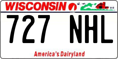 WI license plate 727NHL