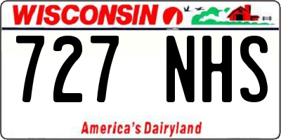 WI license plate 727NHS
