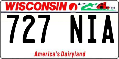 WI license plate 727NIA