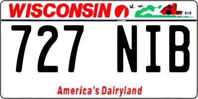 WI license plate 727NIB
