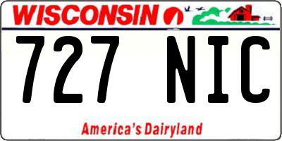 WI license plate 727NIC