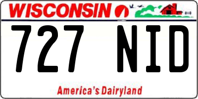 WI license plate 727NID