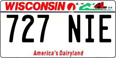 WI license plate 727NIE