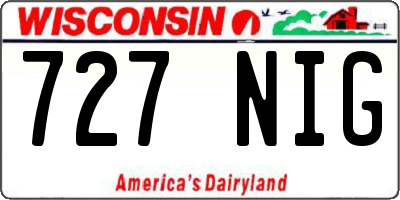 WI license plate 727NIG