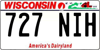 WI license plate 727NIH
