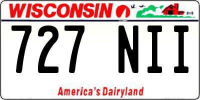 WI license plate 727NII