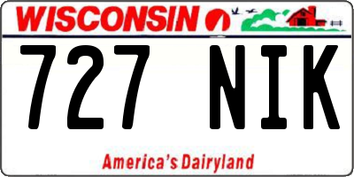 WI license plate 727NIK
