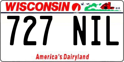 WI license plate 727NIL