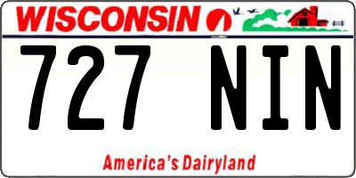 WI license plate 727NIN