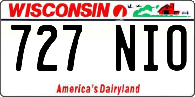 WI license plate 727NIO