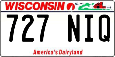 WI license plate 727NIQ