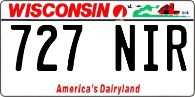 WI license plate 727NIR