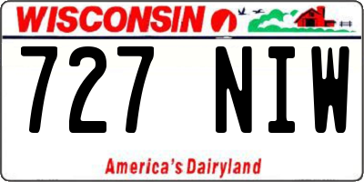 WI license plate 727NIW