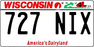 WI license plate 727NIX