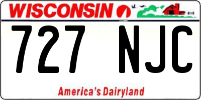 WI license plate 727NJC