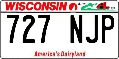 WI license plate 727NJP