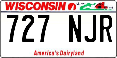WI license plate 727NJR