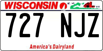 WI license plate 727NJZ