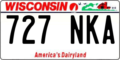 WI license plate 727NKA