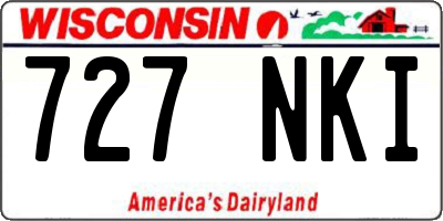 WI license plate 727NKI