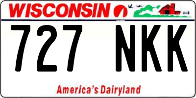 WI license plate 727NKK