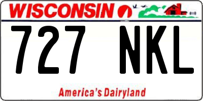 WI license plate 727NKL