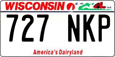 WI license plate 727NKP