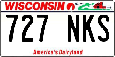 WI license plate 727NKS