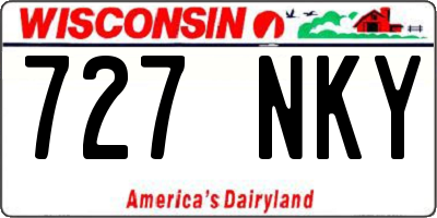 WI license plate 727NKY