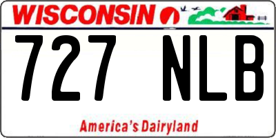 WI license plate 727NLB
