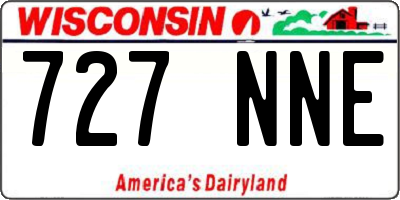 WI license plate 727NNE