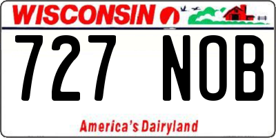WI license plate 727NOB