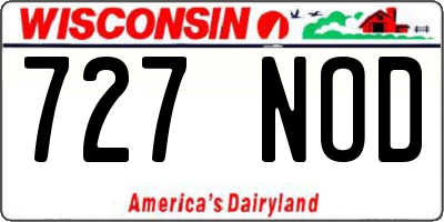 WI license plate 727NOD