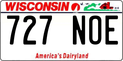 WI license plate 727NOE