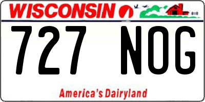 WI license plate 727NOG