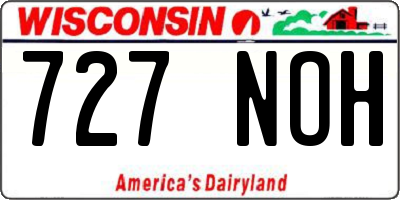 WI license plate 727NOH
