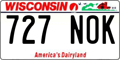 WI license plate 727NOK