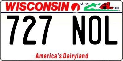 WI license plate 727NOL