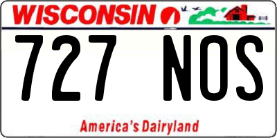 WI license plate 727NOS