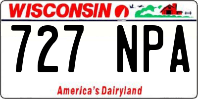 WI license plate 727NPA