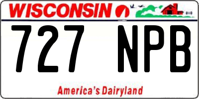 WI license plate 727NPB