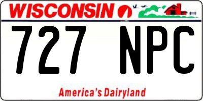 WI license plate 727NPC