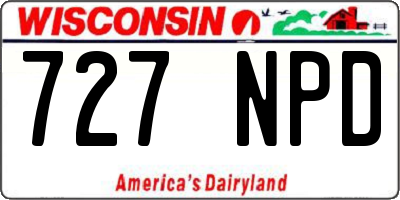 WI license plate 727NPD