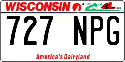 WI license plate 727NPG