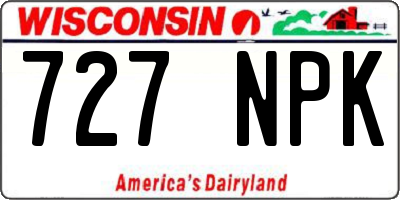 WI license plate 727NPK